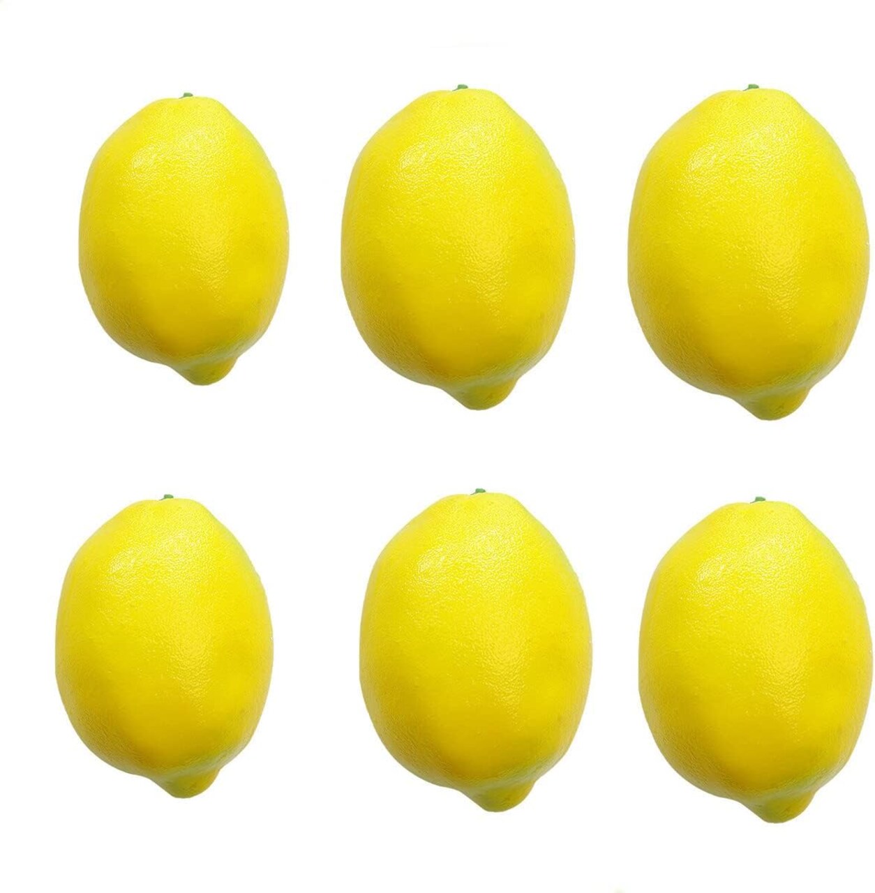 Artificial Lemons, 6PCS Yellow Lifelike Lemon, Fake Fruit Lemons, Simulation Lemon for Kitchen Home Party Decoration